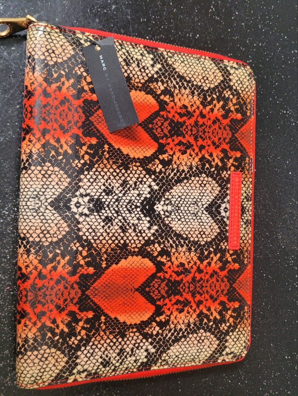 Marc by Marc Jacobs Red & Black Snake-Print Tablet/ Ipad Case NWT
